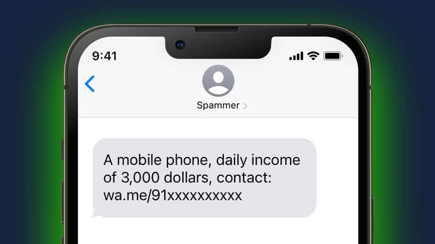 New job scam text message