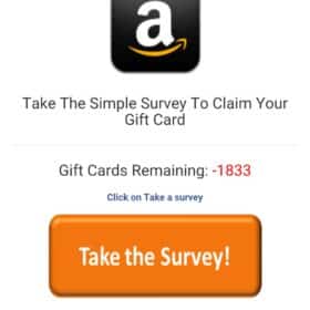 SMS scam amazon survey page