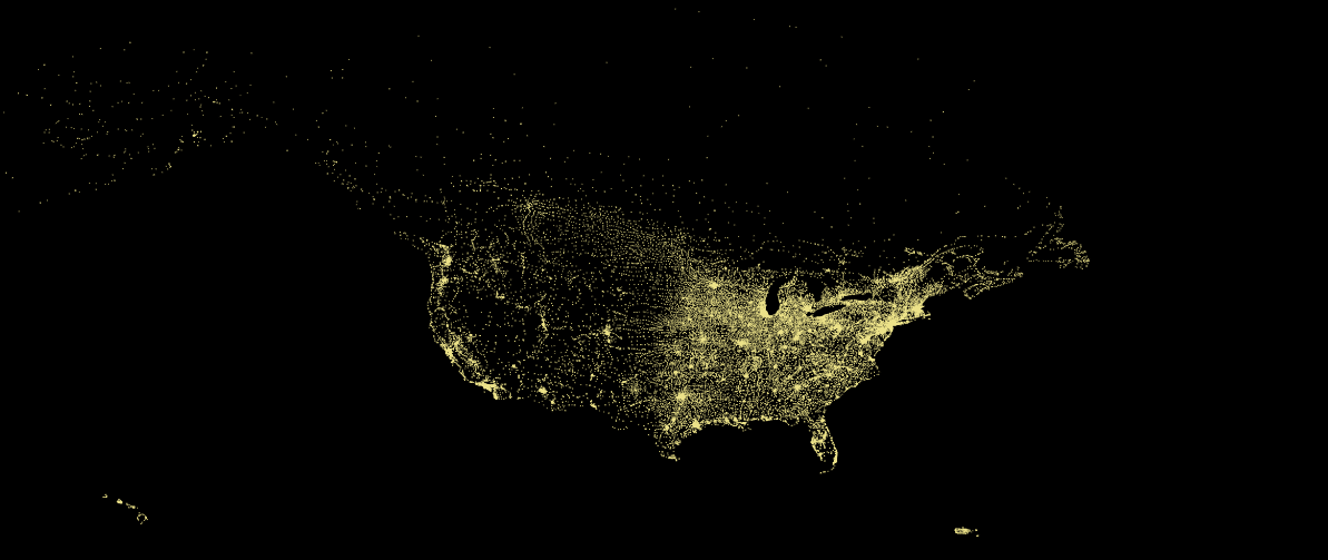 Map of NANPA Exchange Codes Used